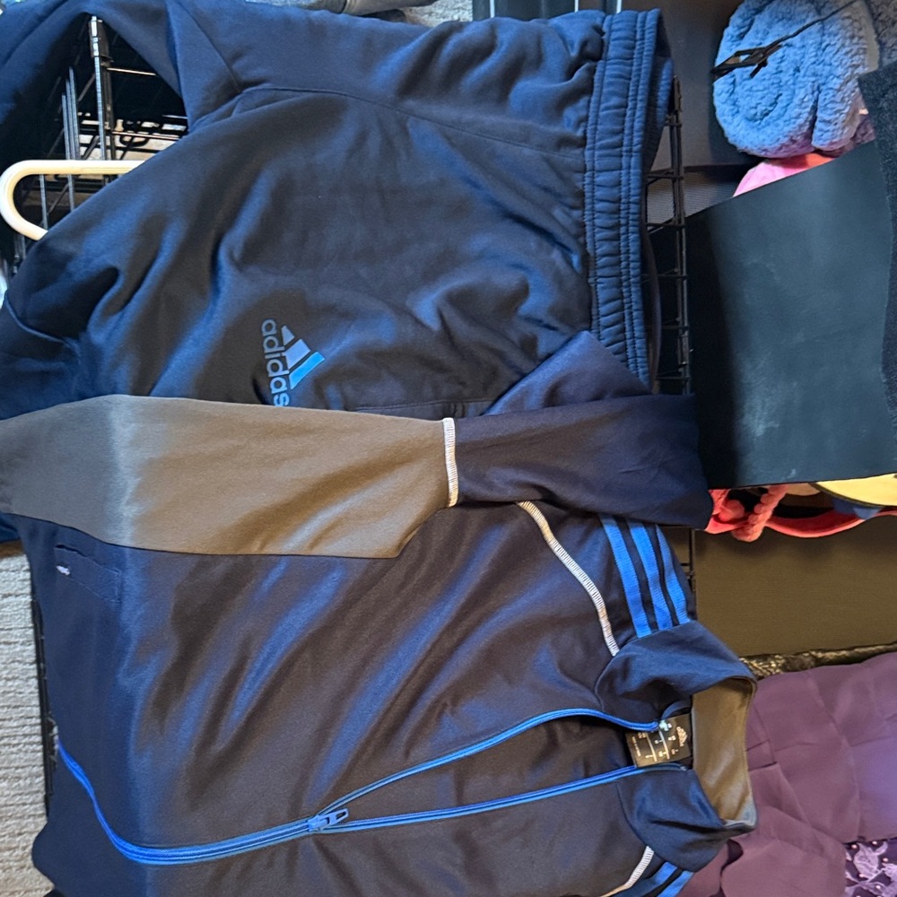 Adidas Navy and Black Sportswear Set